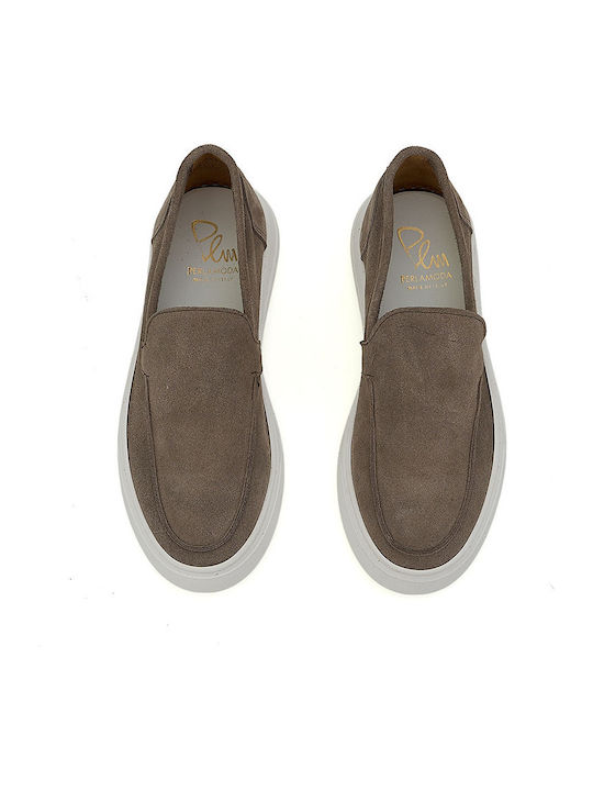 Leder Damen Loafers in Braun Farbe