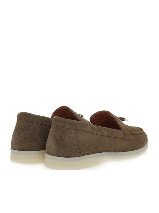 Δερμάτινα Γυναικεία Loafers σε Πράσινο Χρώμα