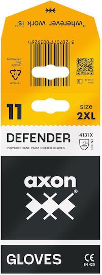 Axon Gloves for Work Black Polyurethane/Polyester 1pcs