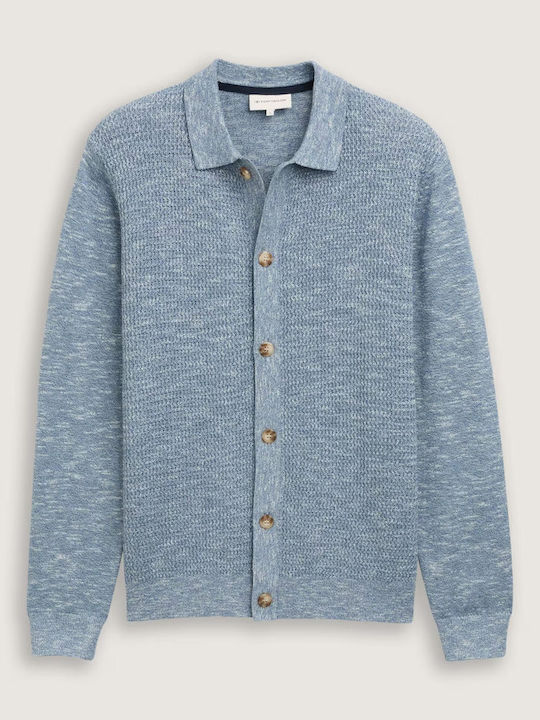 Men's Cardigan with Buttons Blue