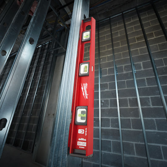 Milwaukee I-Beam Spirit Level Aluminum Magnetic 60cm with 3 Eyes