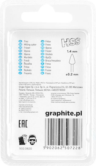Graphite Σετ Φρέζες HSS για Μέταλλο \ Ξύλο \ Πλαστικό 3.2mm 2τμχ