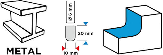 Graphite Router Carbură pentru Metal \ Aluminiu \ Plastic 10mm x 20mm