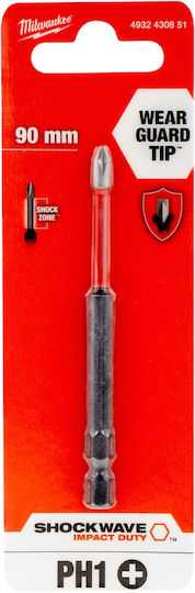 Milwaukee Shockwave Screwdriver Bit Cross with Size PH1