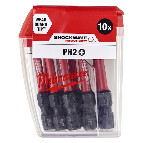 Milwaukee Shockwave Set 10 Screwdriver Bits Cross