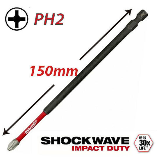 Milwaukee Бит за Винтоверт Кръст с Размер PH2 Shockwave