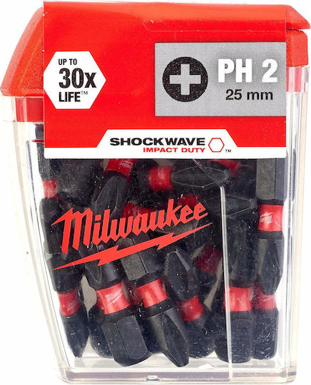 Milwaukee Shockwave Set 25 Screwdriver Bits Cross
