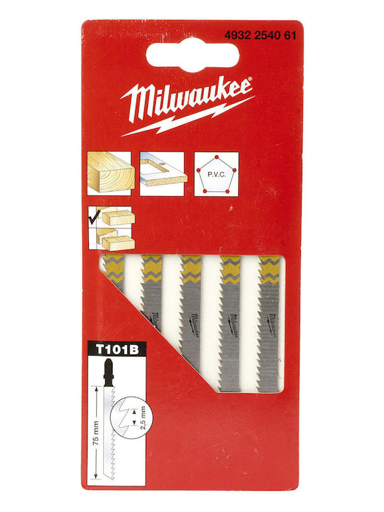 Milwaukee T101b Ленти за джиг-резачки за Дърво 75мм 5бр