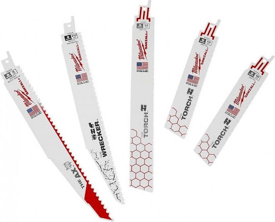 Milwaukee 49222205 Λάμες Σπαθοσέγας για Μέταλλο και Ξύλο 5τμχ