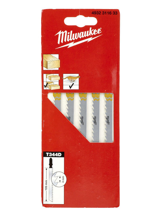 Milwaukee T344d Lamele pentru lemn 105mm 5buc