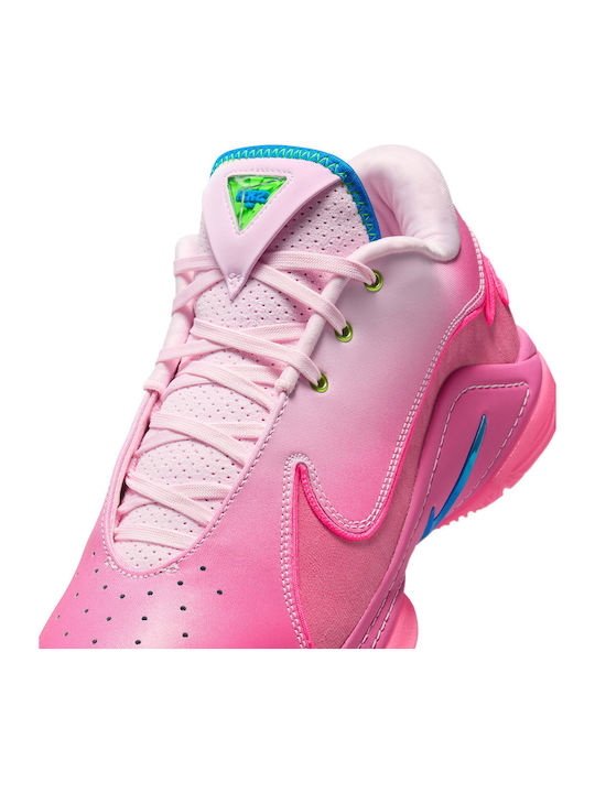 LeBron 22 Low Basketball Shoes Pink Foam / Photo Blue / Pinksicle / Hyper Pink / Green Strike