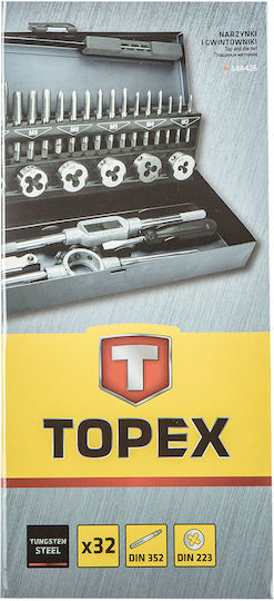 Topex 14A426 Tap & Die Sets Steel 32pcs