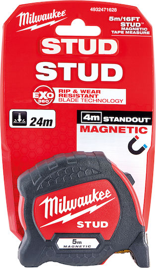 Milwaukee Stud Μετροταινία με Αυτόματη Επαναφορά και Μαγνήτη 33mm x 5m