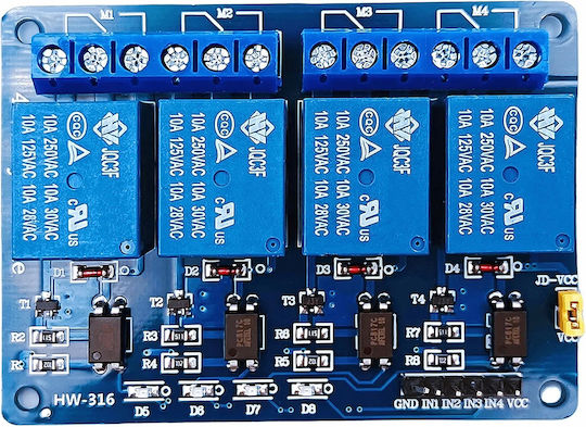Μονάδα Ρελέ Rosfix 4 Καναλιών 5v Arduino