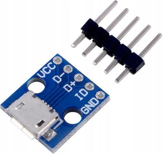Priză Rosfix Micro USB cu 5 pini lipiți pe PCB