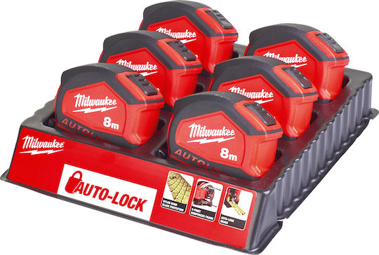 Milwaukee Autolock Tape Measure with Auto-Rewind 25mm x 8m