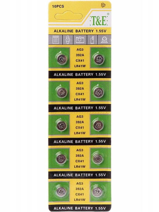 Alkaline Battery Ag3 Lr41 10pcs