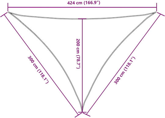 vidaXL Fabric Triangle Shade Sail Yellow with PU Coating 3x4.24x4.24m