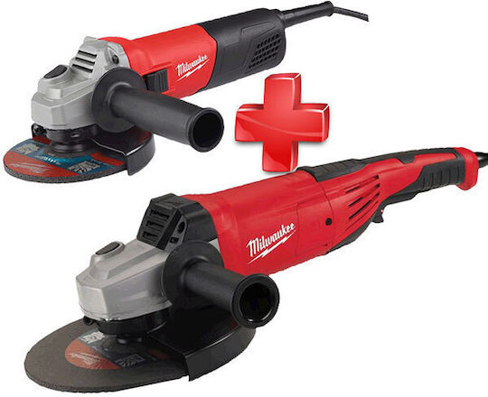 Milwaukee AG 22-230 DMS & AG 800-125 E Tool Set Power with Case
