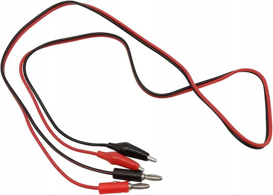 Measurement Leads Multimeter Laboratory Power Supply 100cm 2x Crocodile Clip 35mm Cable Crocodile Clips 2pcs Black Red
