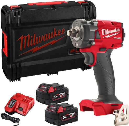 Milwaukee M18 FIW2F12-502X Μπουλονόκλειδο Μπαταρίας 18V 2x5Ah με Υποδοχή 1/2"
