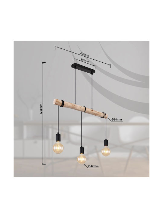 Globo Lighting Gregor Hängelampe Beige Schiene mit Fassung E27 60x5x120cm.