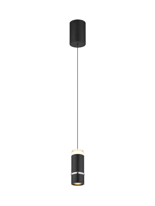 Globo Lighting Ρυθμιζόμενο Κρεμαστό Φωτιστικό Μαύρο LED με Θερμό Λευκό Φως 7.5x7.5x180εκ.