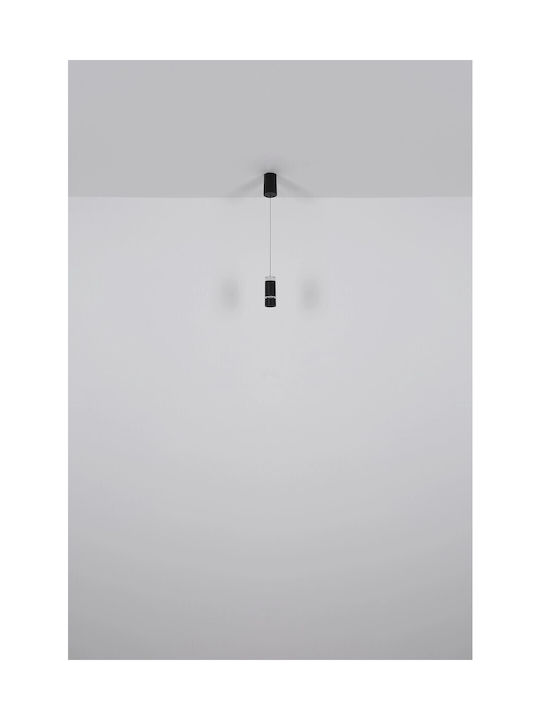 Globo Lighting Ρυθμιζόμενο Κρεμαστό Φωτιστικό Μαύρο LED με Θερμό Λευκό Φως 7.5x7.5x180εκ.