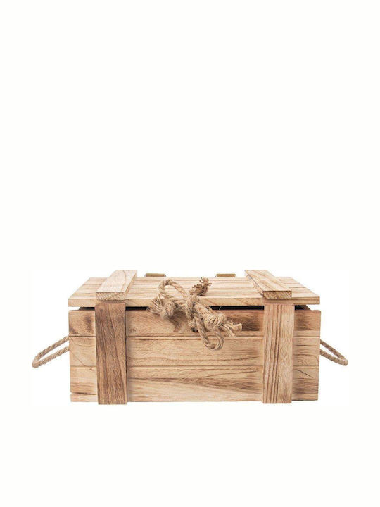 Orion Hölzernes Aufbewahrungsbox mit Deckel Beige 36x26x16cm 1Stück