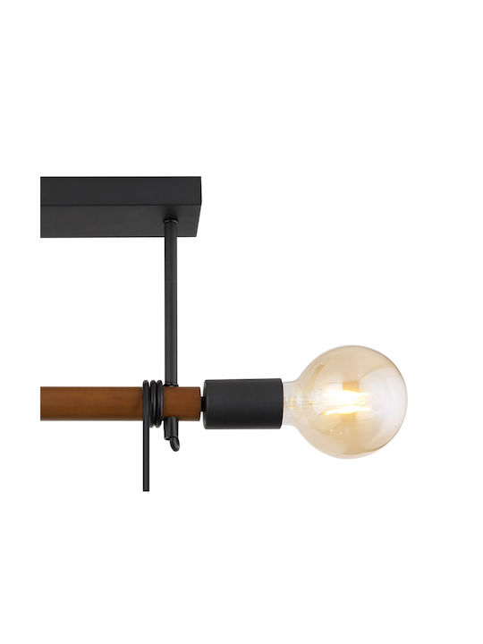 Globo Lighting Heinrich Pendant Light Black Rail for 4 Bulbs E27 39x6x100cm