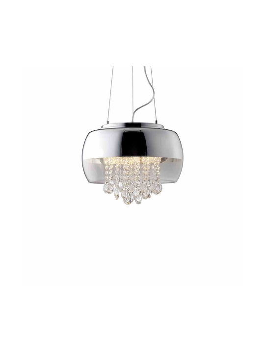 Eko Light Luna Ρυθμιζόμενο Κρεμαστό Φωτιστικό Ασημί με Ντουί E14