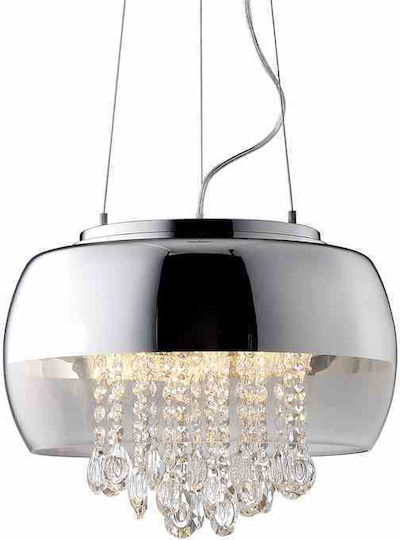 Eko Light Luna Ρυθμιζόμενο Κρεμαστό Φωτιστικό Ασημί με Ντουί E14