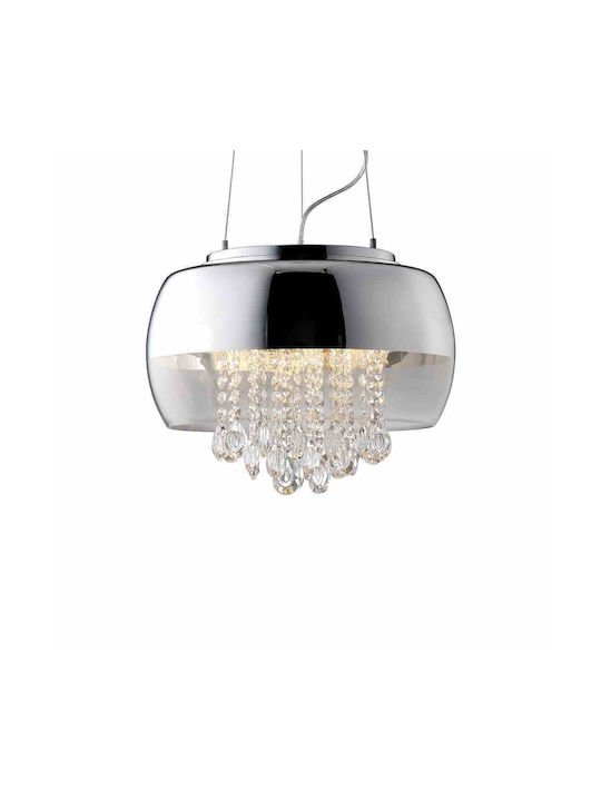 Eko Light Luna Ρυθμιζόμενο Κρεμαστό Φωτιστικό Ασημί με Ντουί E14