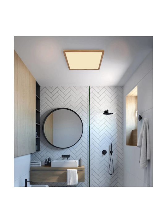 Globo Lighting Πλαφονιέρα Οροφής Μπάνιου Καφέ με Ενσωματωμένο LED