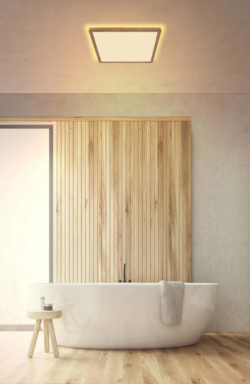Globo Lighting Ceiling Mount Light Bathroom Brown with Integrated LED