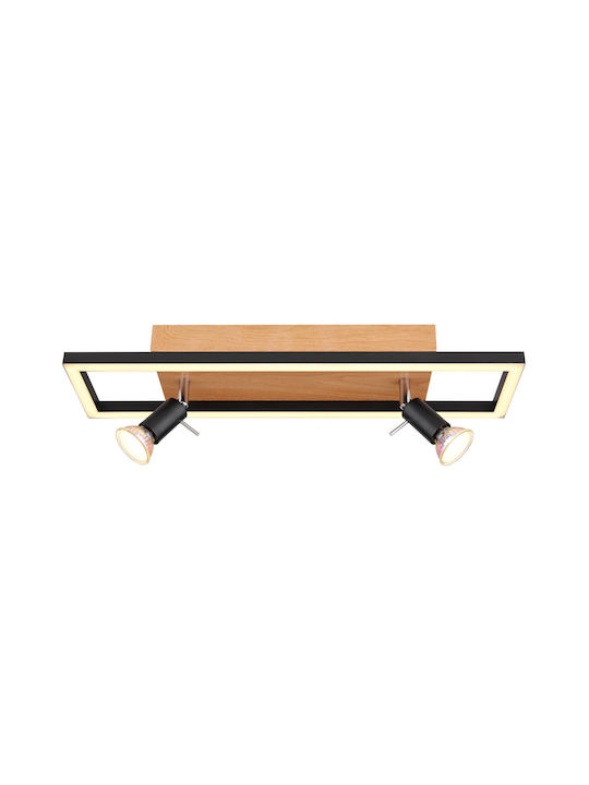 Globo Lighting Ida Ceiling Mount Light 51.2cm Black with Integrated LED