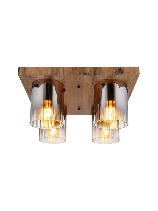 Globo Lighting Πλαφονιέρα Οροφής 41εκ. Διάφανη με Ντουί E27