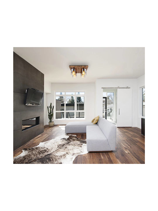 Globo Lighting Πλαφονιέρα Οροφής 41εκ. Διάφανη με Ντουί E27