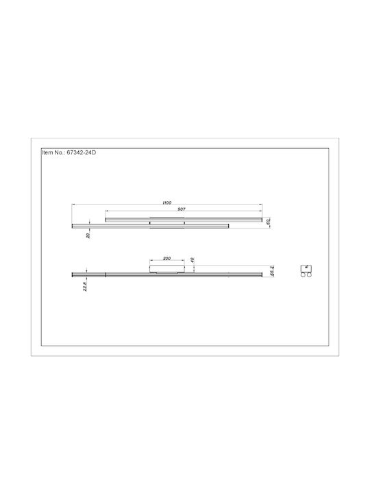 Globo Lighting Ceiling Mount Light 110cm Black with Integrated LED
