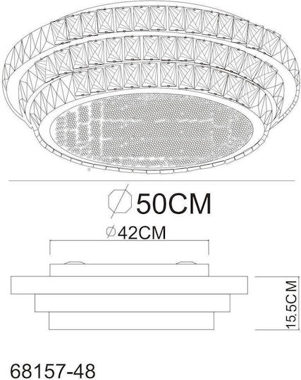 Globo Lighting Deckenleuchte Transparent mit Integrierter LED und Fernbedienung