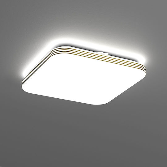 Eko Light Πλαφονιέρα Οροφής Μπάνιου 33εκ. Χρυσή με Ενσωματωμένο LED