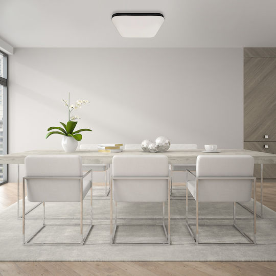 Eko Light Πλαφονιέρα Οροφής Μπάνιου Μαύρη με Ενσωματωμένο LED