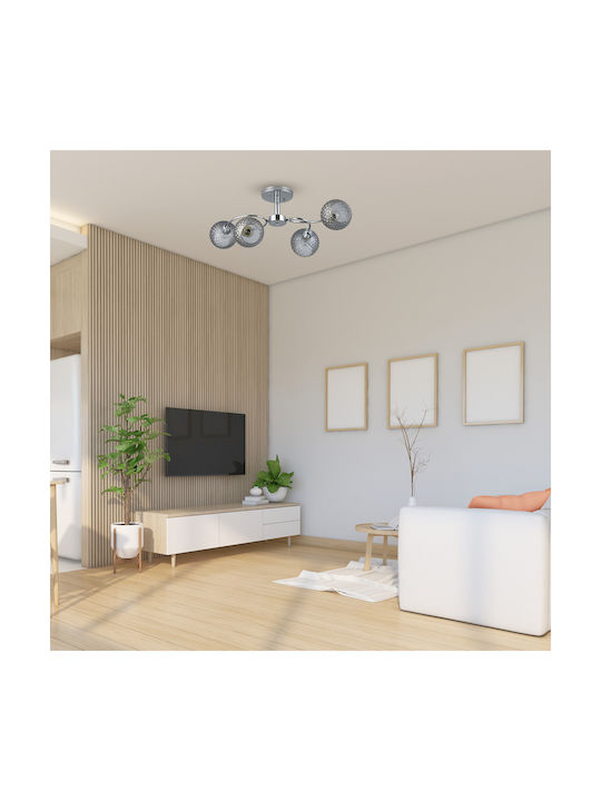 Eko Light Ceiling Mount Light Silver with Socket E27