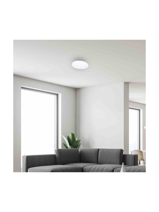 Eko Light Πλαφονιέρα Οροφής Λευκή με Ενσωματωμένο LED και Τηλεχειριστήριο