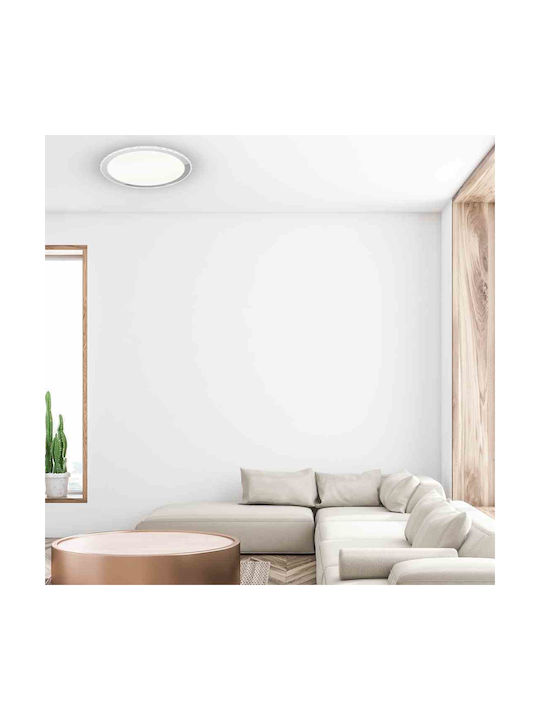 Eko Light Πλαφονιέρα Οροφής Λευκή με Ενσωματωμένο LED και Τηλεχειριστήριο