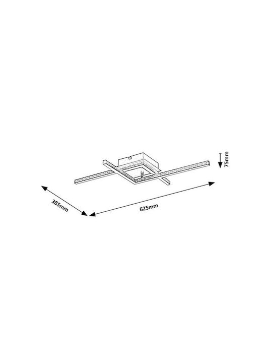 Rabalux Casimir Ceiling Mount Light 62.5cm Black with Integrated LED