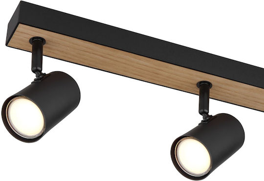 Globo Lighting Spot mit 6 Lichtern und mit Fassung GU10 in Schwarz Farbe