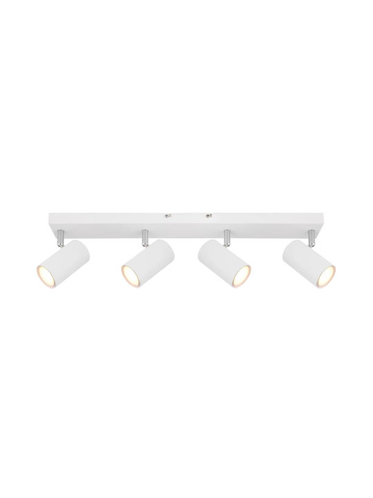 Globo Lighting Robby Σποτ με 4 Φώτα και με Ντουί GU10 σε Λευκό Χρώμα