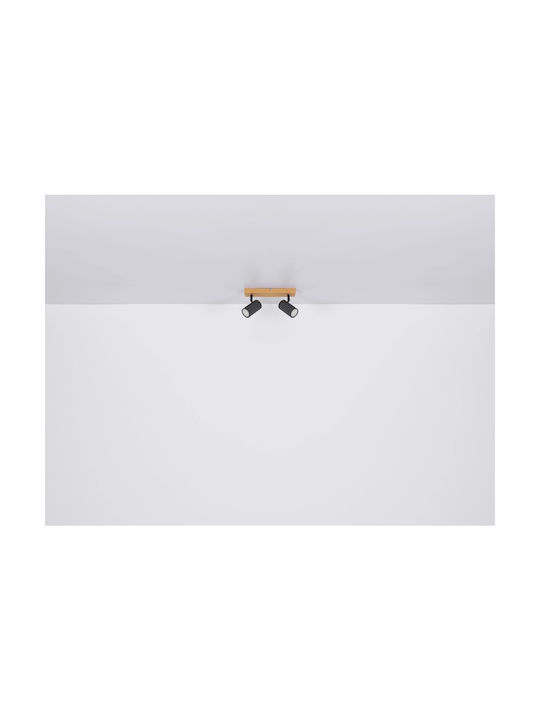 Globo Lighting Single Spot with Socket GU10 in Black Color