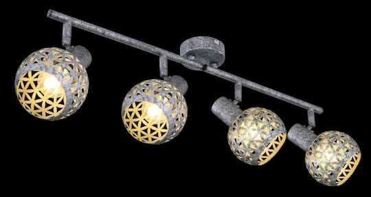Globo Lighting Lela Спот с 4 Светлини и с Цокъл E14 в Сив Цвят